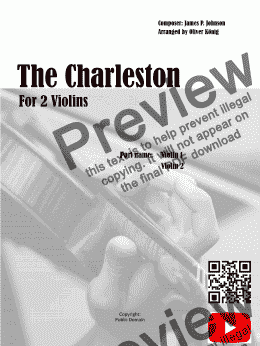 page one of Charleston_2 Violins - Partitur