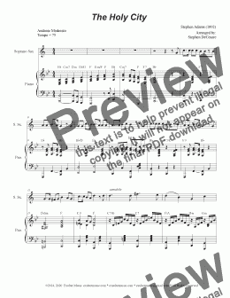 page one of The Holy City (Soprano Saxophone and Piano)