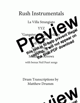 page one of Rush Instrumentals (song pack)
