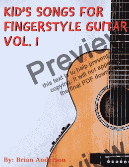 page one of Kids Songs for Fingerstyle Guitar Vol. 1