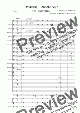page one of Overture - Leonore No.3 - Beethoven - Score - Concert Band
