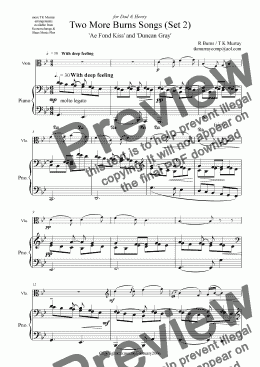page one of Burns Songs Set 2 - Viola & Piano - TK Murray