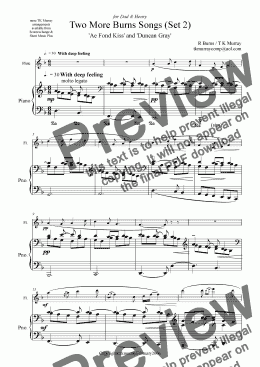 page one of Burns Songs Set 2 - Flute & Piano - TK Murray