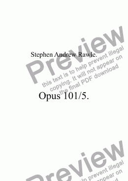 page one of Opus 101/5, Bexhill On Sea For Piano.