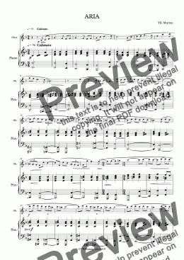 page one of Aria - TK Murray - Oboe & Piano