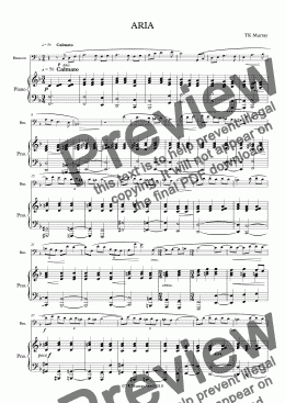 page one of Aria - TK Murray - Bassoon & Piano