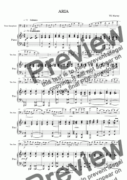 page one of Aria - TK Murray - Tenor Sax & Piano