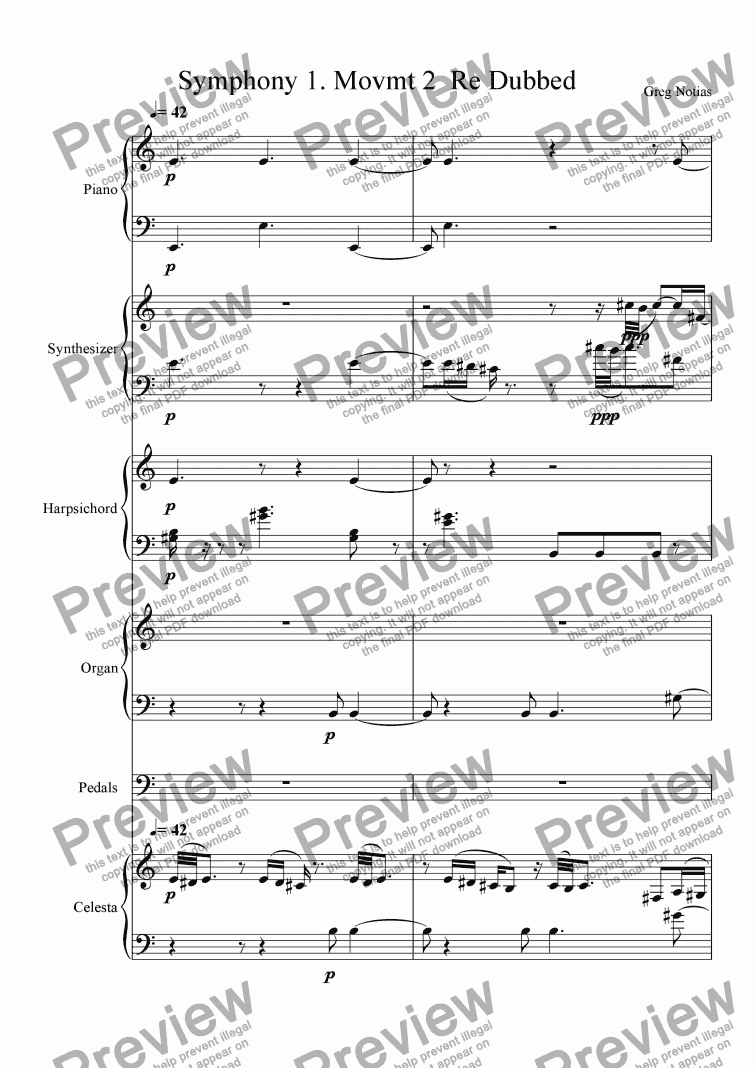 page one of Symphony  Redub 1
