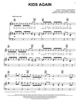 page one of Kids Again (Piano, Vocal & Guitar Chords (Right-Hand Melody))