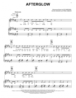 page one of Afterglow (Piano, Vocal & Guitar Chords (Right-Hand Melody))