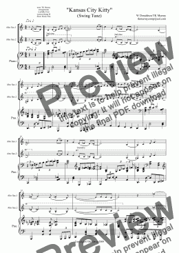 page one of Kansas City Kitty - Swing Tune - 2 Alto Saxophones - arr. TK Murray
