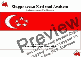 page one of Singpoarean National Anthem for String Orchestra (Majulah Singapura- May Singapore) MFAO World National Anthem Series