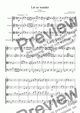 page one of Let us wander (for String Quartet)