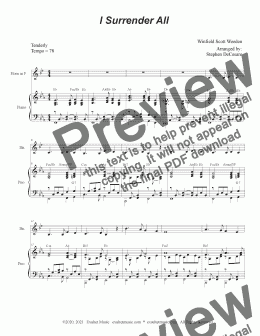 page one of I Surrender All (French Horn solo and Piano)