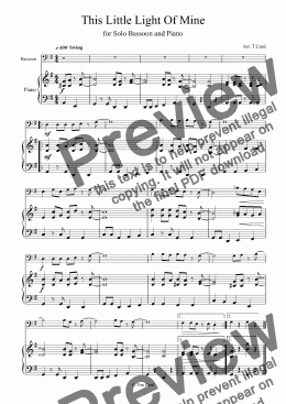 page one of This Little Light of Mine for Bassoon and Piano