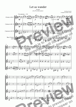 page one of Let us wander (for Clarinet Quartet)