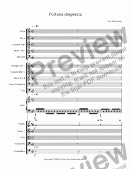page one of Fortuna desperata. fantasy for orchestra