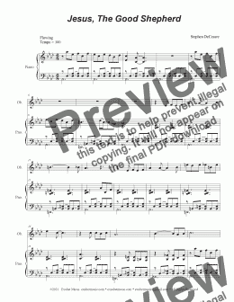 page one of Jesus, The Good Shepherd (Oboe solo and Piano)