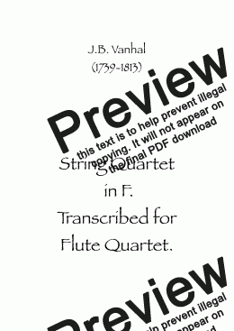 page one of String Quartet in F