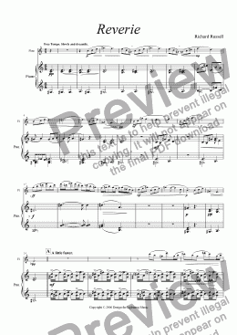 page one of Reverie for flute and piano