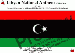 page one of Libyan National Anthems Old & New for Brass Quintet