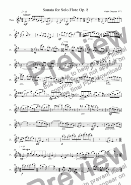 page one of Sonata for Solo Flute Op. 8