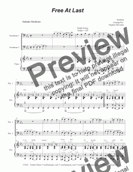 page one of Free At Last (Trombone Duet)
