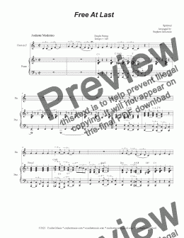 page one of Free At Last (French Horn solo and Piano)