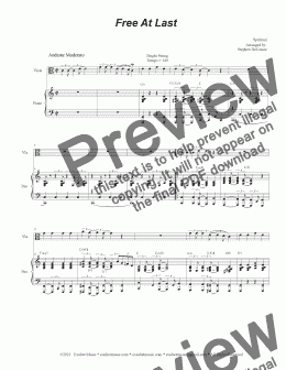 page one of Free At Last (Viola solo and Piano)