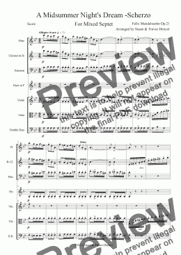 page one of A Midsummer Night's Dream -Scherzo - Score