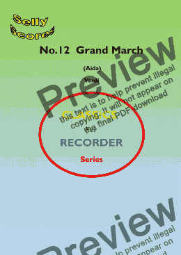 page one of CLASSICS FOR RECORDER SERIES 12. Grand March (Aida) for Descant Recorder and Piano