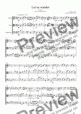 page one of Let us wander (for String Trio)