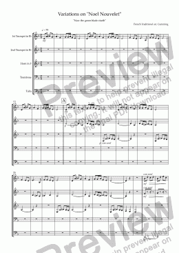 page one of Variations on "Noel Nouvelet" for Brass Quintet