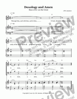 page one of Doxology and Amen (Mass of St. Leo)