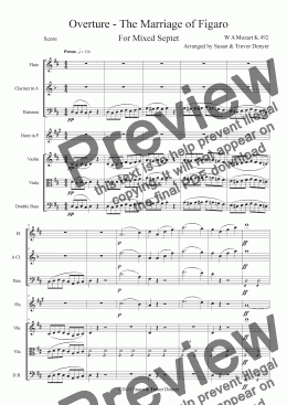 page one of Overture - Marriage of Figaro - Septet - Score