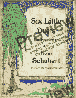 page one of Six Little Duets for two horns by Schubert