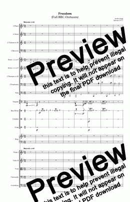 page one of Freedom (Full BBC Orchestra) - Score and parts