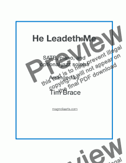 page one of He Leadeth Me (choir)
