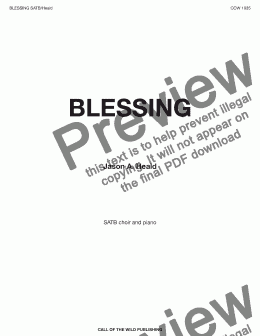 page one of Blessing 