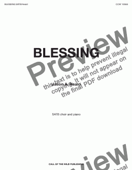 page one of Blessing