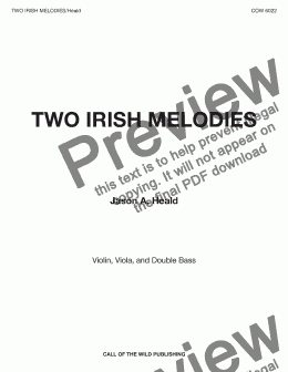 page one of Two Irish Melodies 