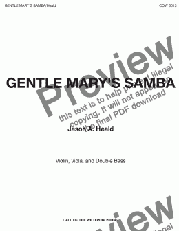 page one of Gentle Mary's Samba 