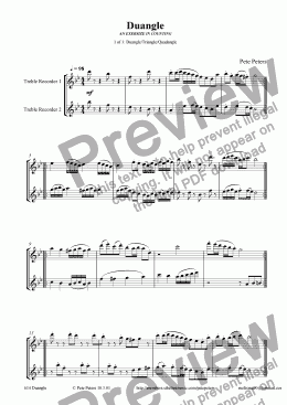 page one of Duangle DUET (1 of 3 pieces as on mp3) [Triangle/Quadangle] recorder q.v.