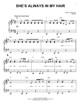 page one of She's Always In My Hair (Easy Piano)