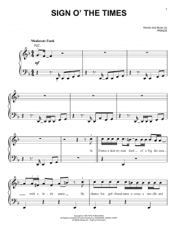 page one of Sign O' The Times (Easy Piano)