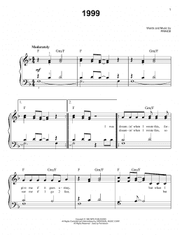 page one of 1999 (Easy Piano)