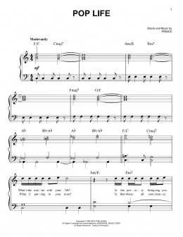 page one of Pop Life (Easy Piano)