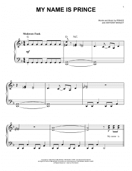 page one of My Name Is Prince (Easy Piano)