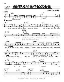 page one of Never Can Say Goodbye (Real Book – Melody & Chords)