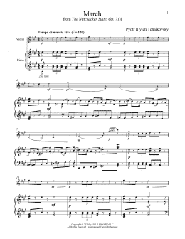 page one of March, Op. 71a (from The Nutcracker) (Violin and Piano)